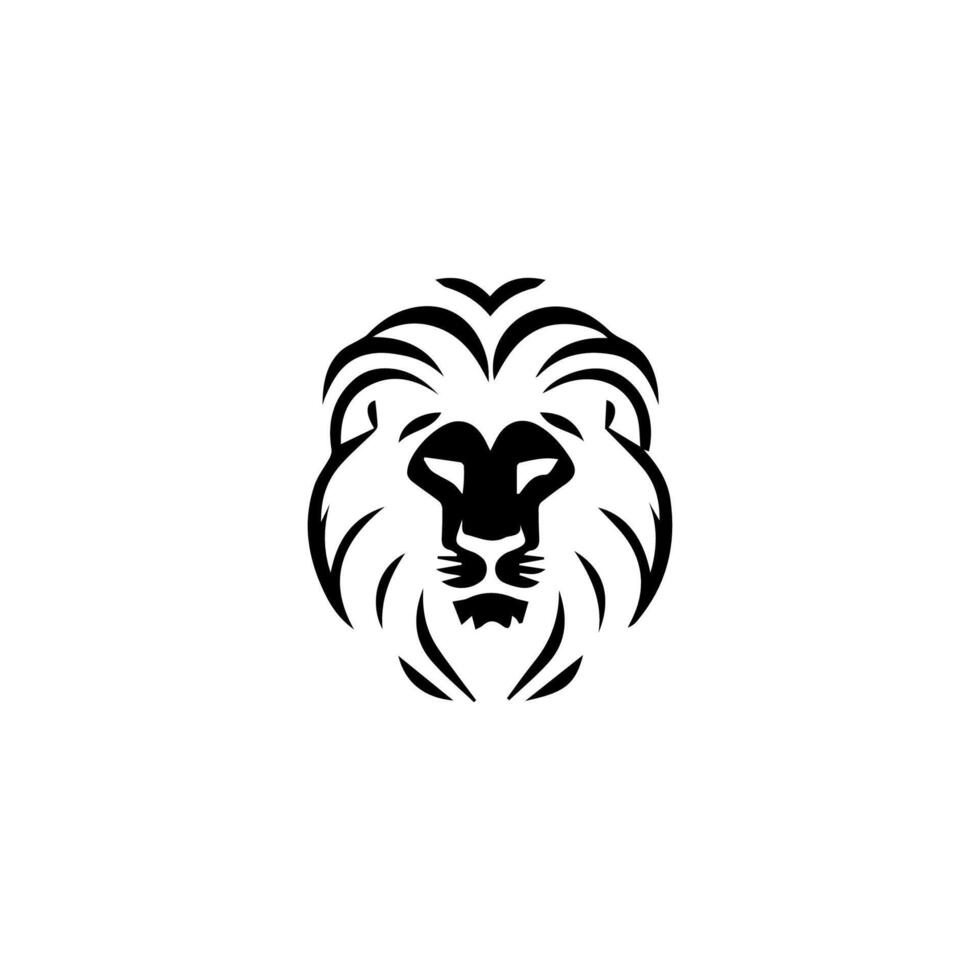 Lion head silhouette Logo Design, emblem or icon. vector