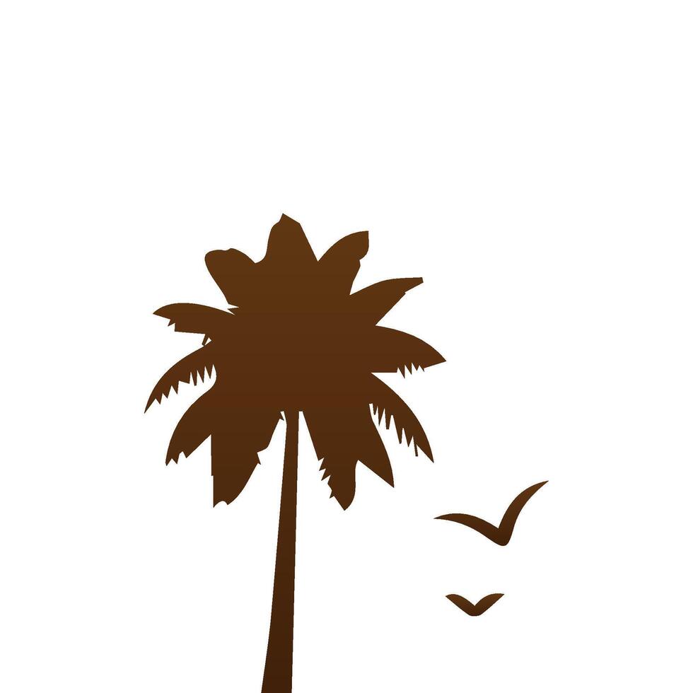Palm and coconut tree silhouette illustrations is perfect for adding a touch of tropical paradise to your design projects. vector