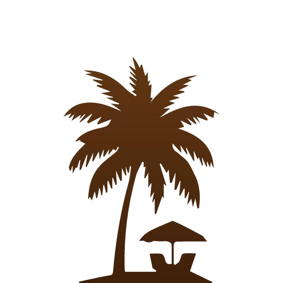 Palm and coconut tree silhouette illustrations is perfect for adding a touch of tropical paradise to your design projects. vector