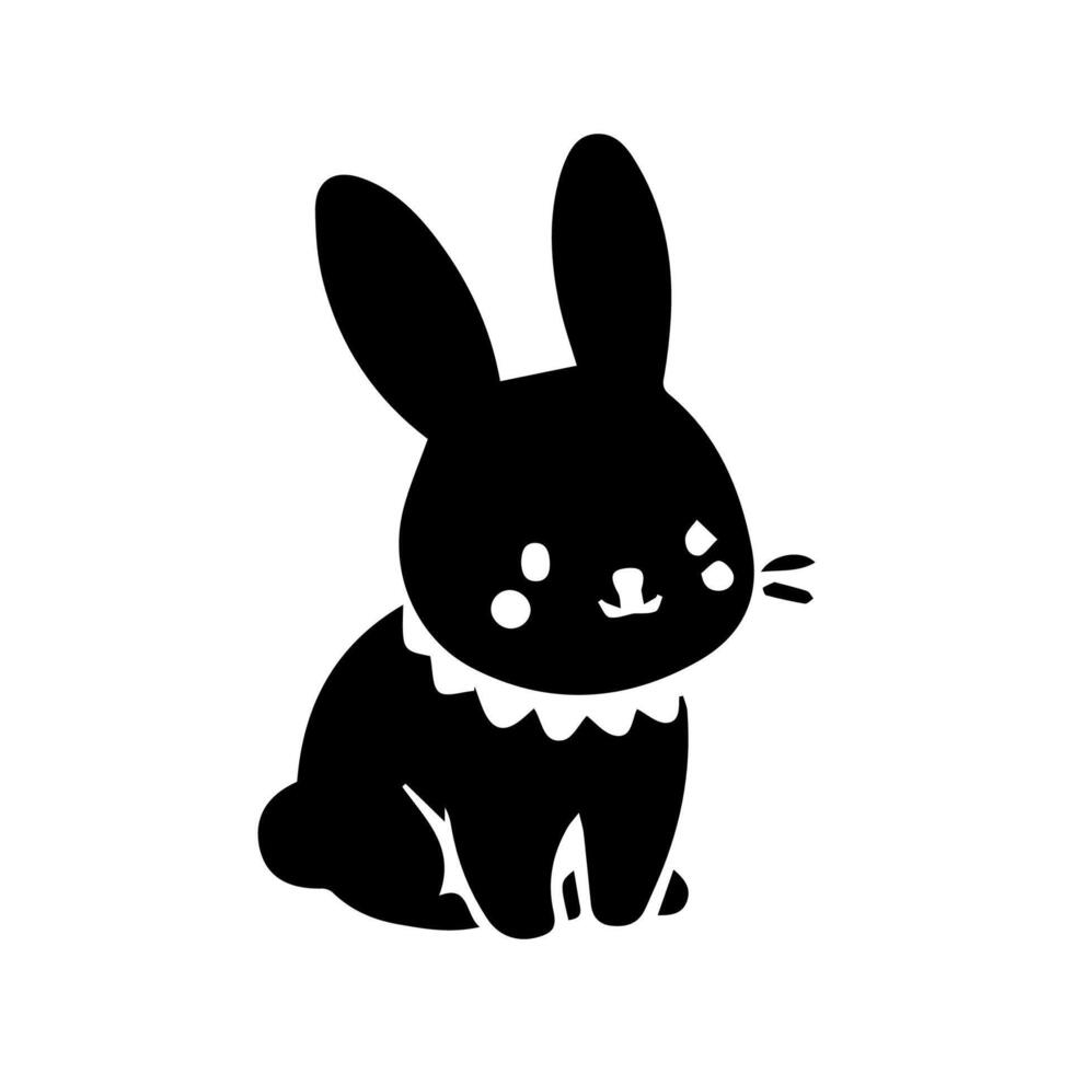 Silhouette of easter bunnie isolated on a white background. vector