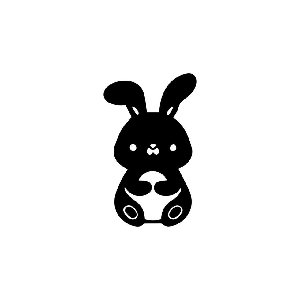 Silhouette of easter bunnie isolated on a white background. vector