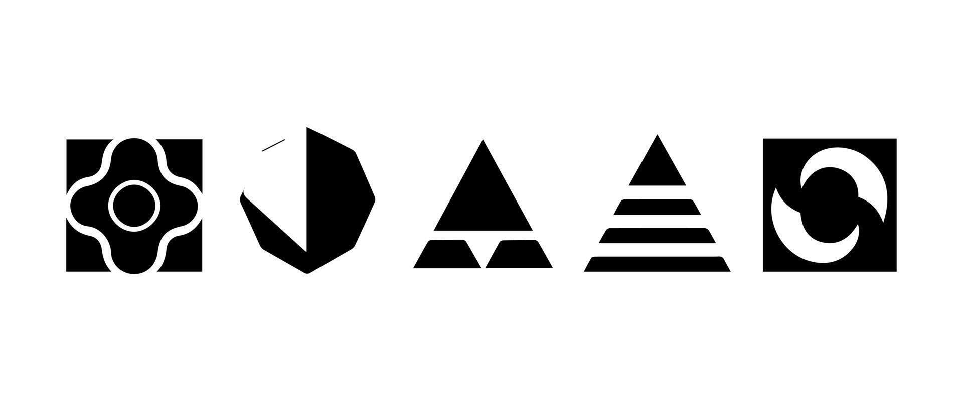 Abstract geometric shapes and icons vector