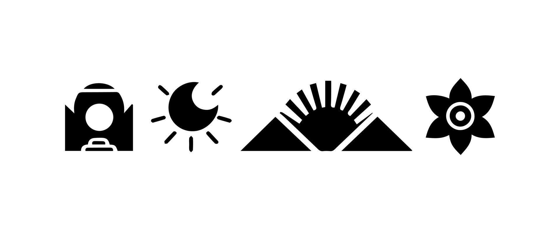 Abstract geometric shapes and icons vector