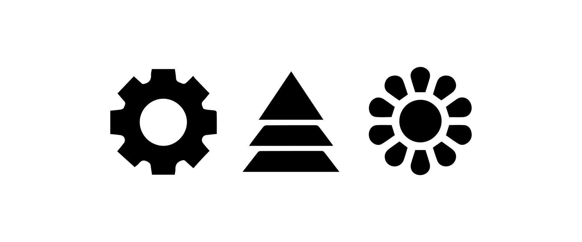 Abstract geometric shapes and icons vector