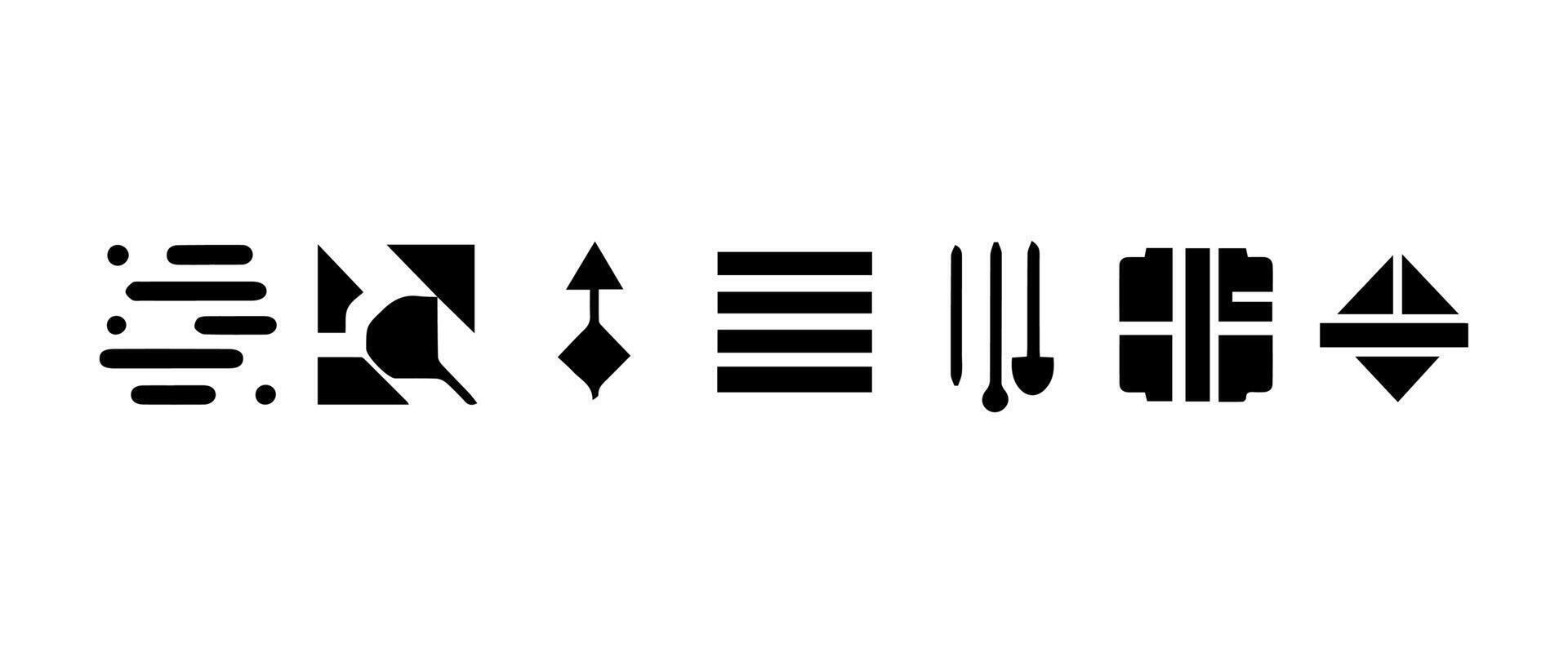 Abstract geometric shapes and icons vector
