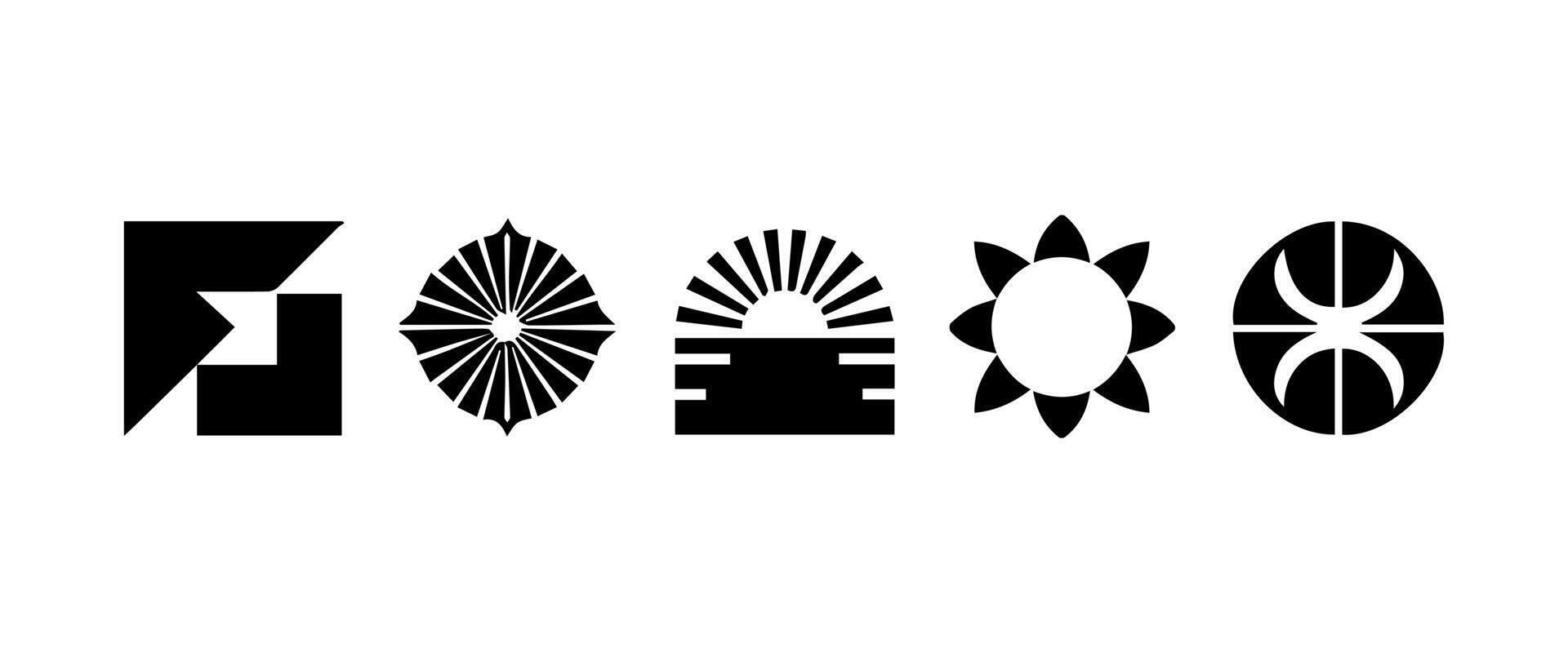 Abstract geometric shapes and icons vector
