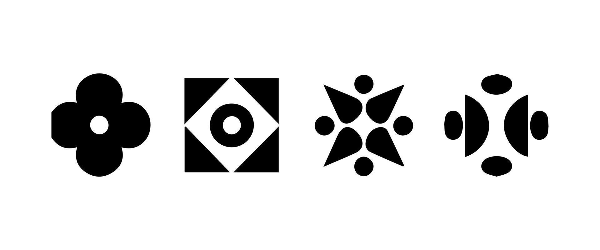 Abstract geometric shapes and icons vector