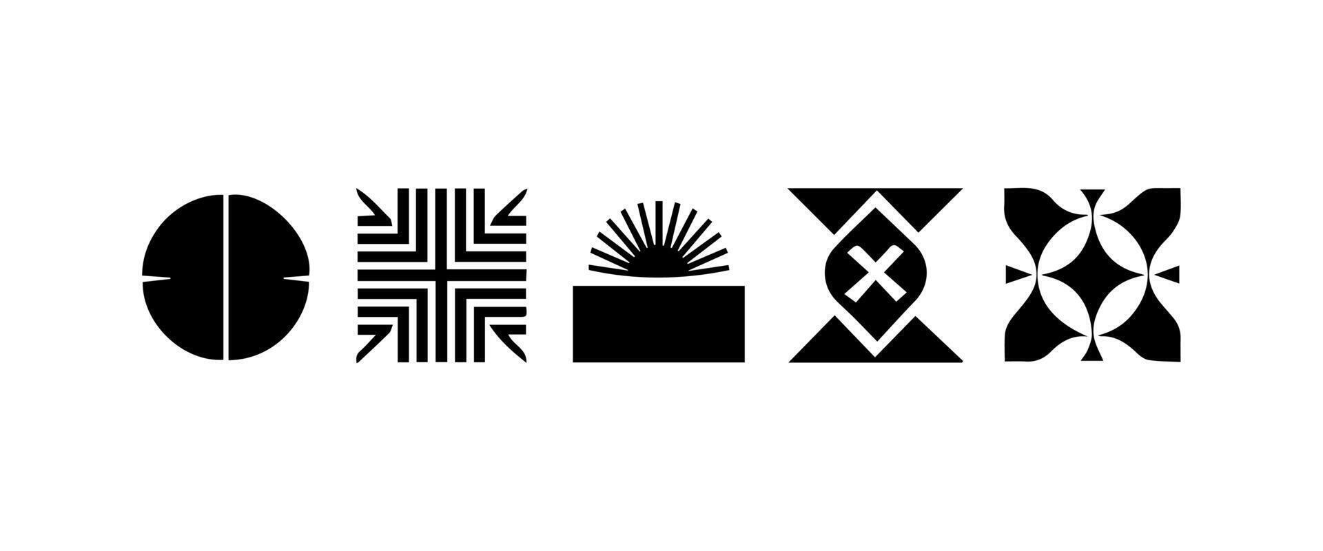 Abstract geometric shapes and icons vector