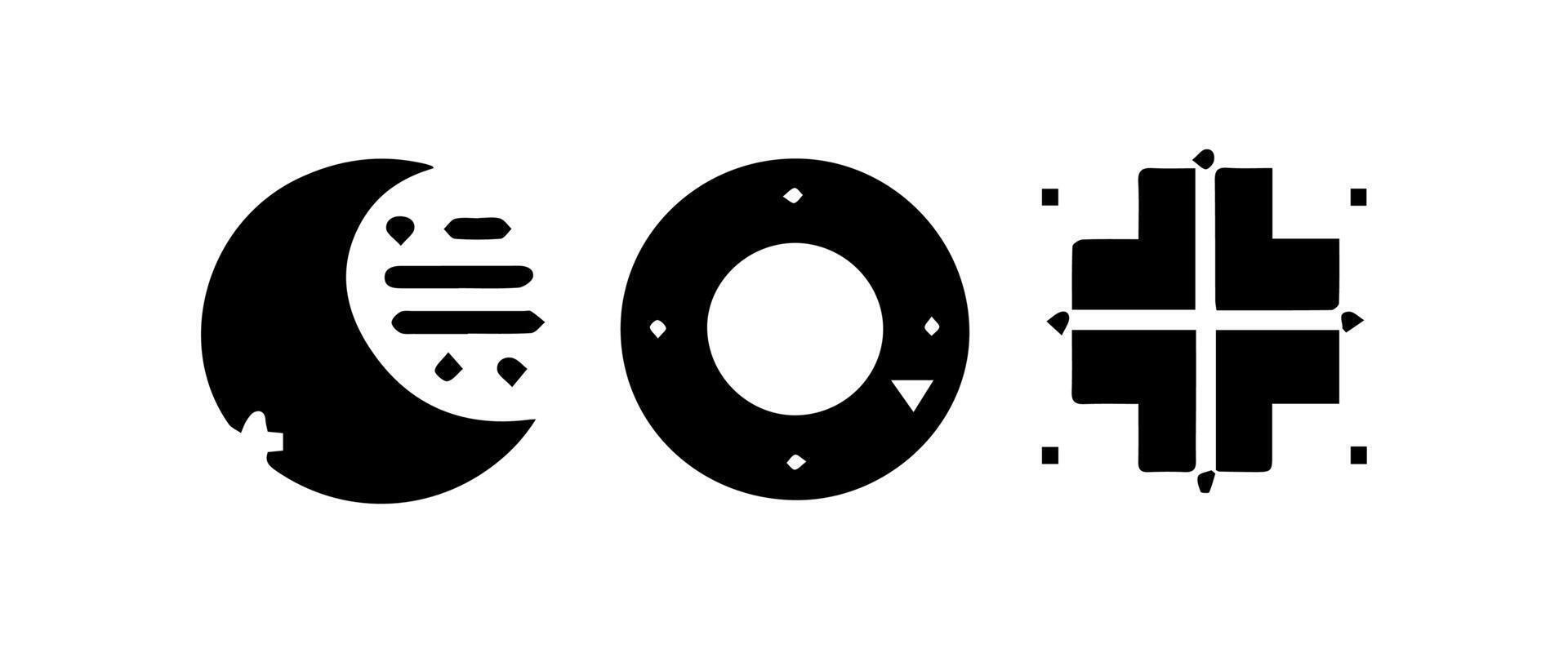 Abstract geometric shapes and icons vector