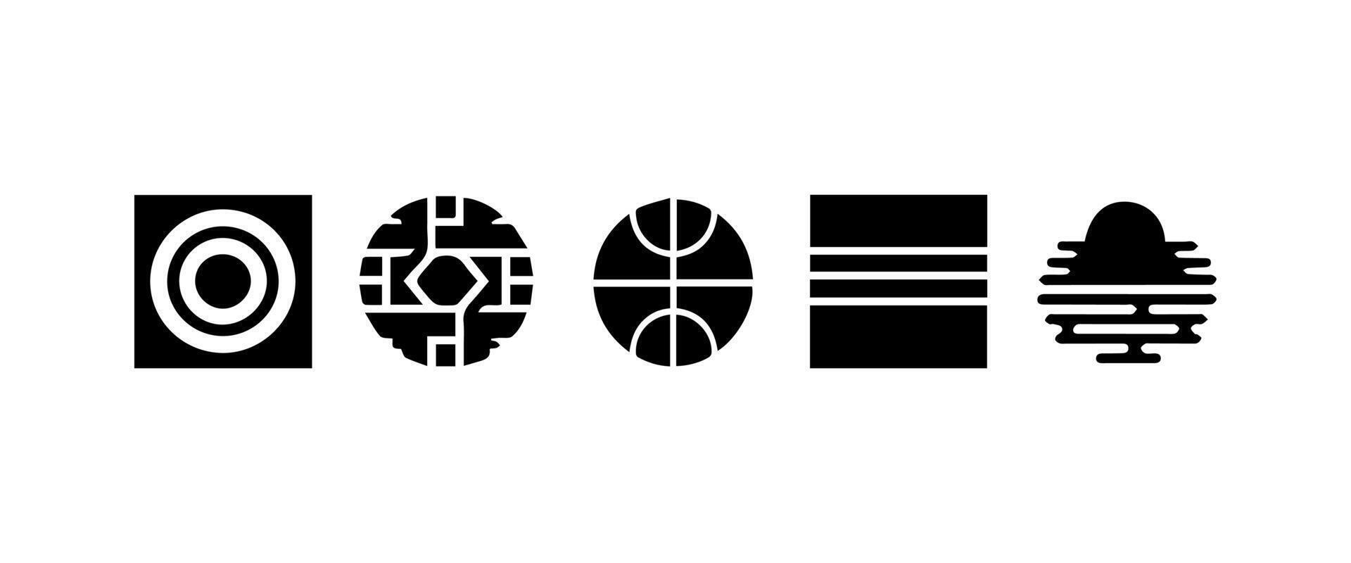Abstract geometric shapes and icons vector