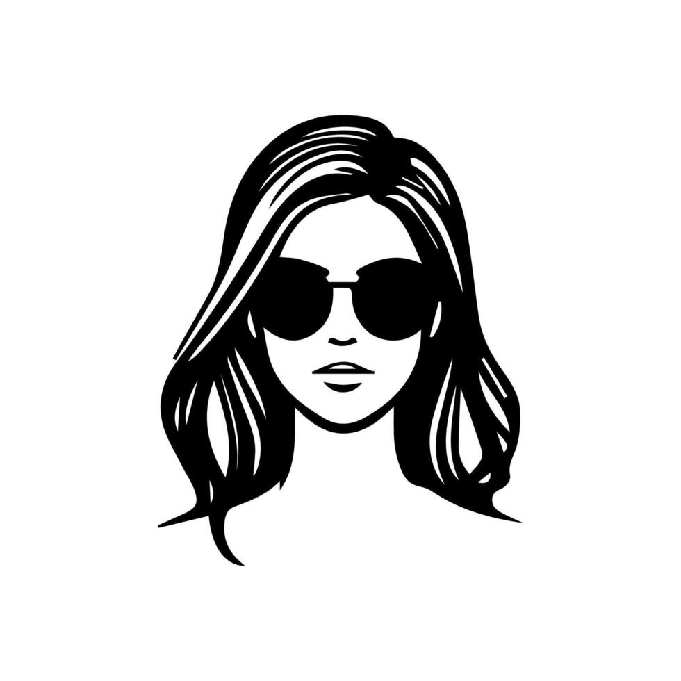 Woman head lineart illustration. One Line style drawing. Woman Line Art Minimalist Logo. vector