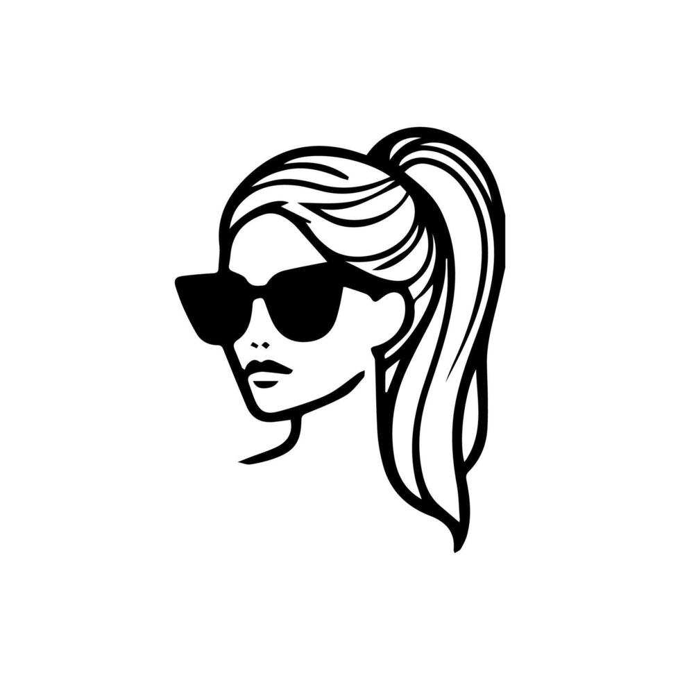 Woman head lineart illustration. One Line style drawing. Woman Line Art Minimalist Logo. vector