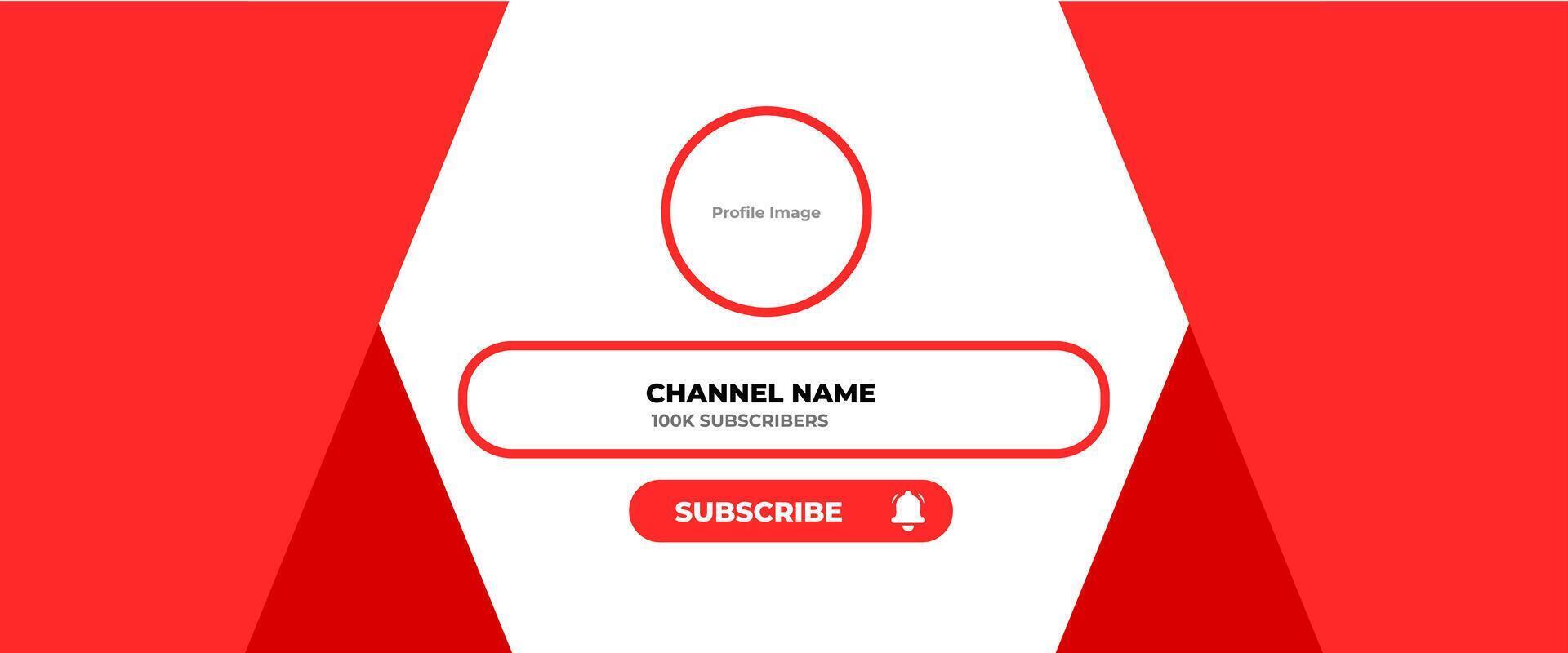 Youtube Channel Cover Wireframe. Youtube Banner For Design Your Channel. Youtube Channel Name Lower Third vector