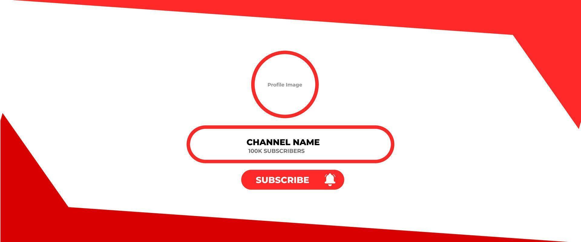 Youtube Channel Cover Wireframe. Youtube Banner For Design Your Channel. Youtube Channel Name Lower Third vector