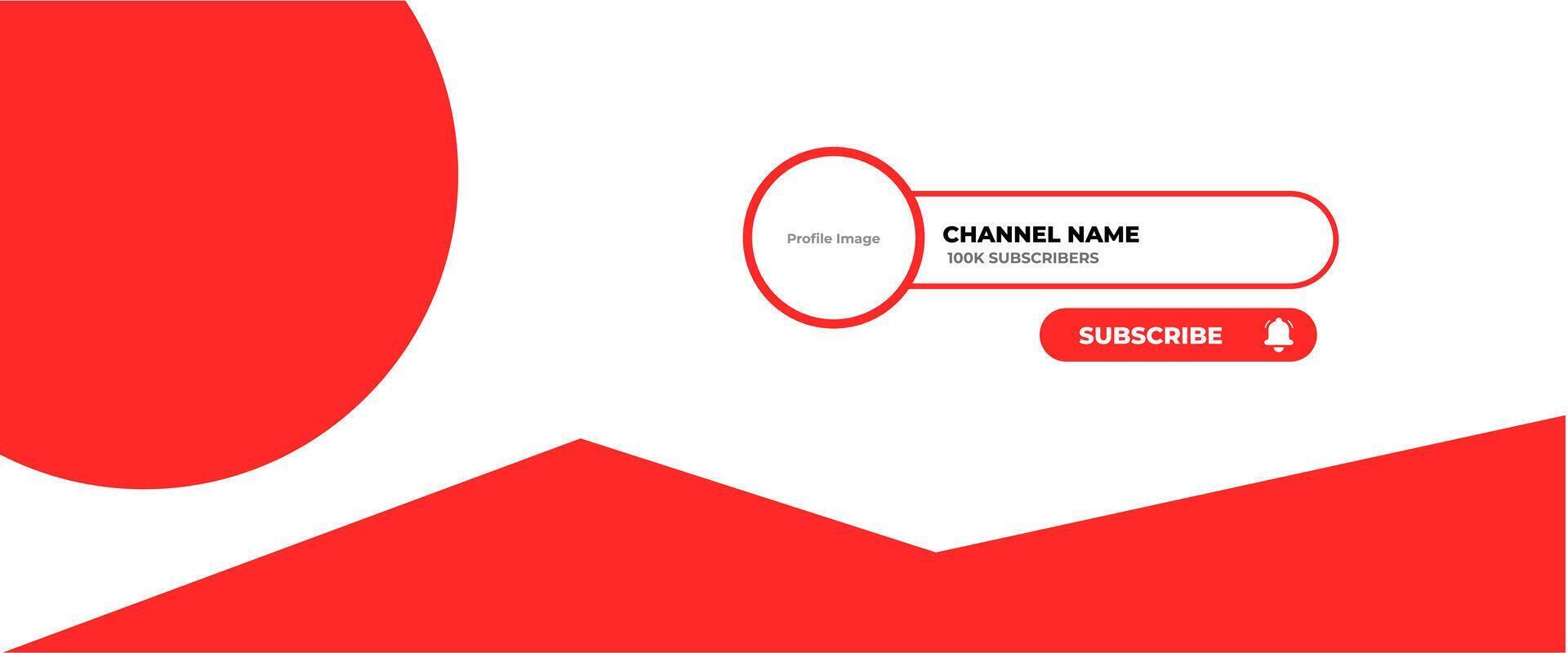 Youtube Channel Cover Wireframe. Youtube Banner For Design Your Channel. Youtube Channel Name Lower Third vector