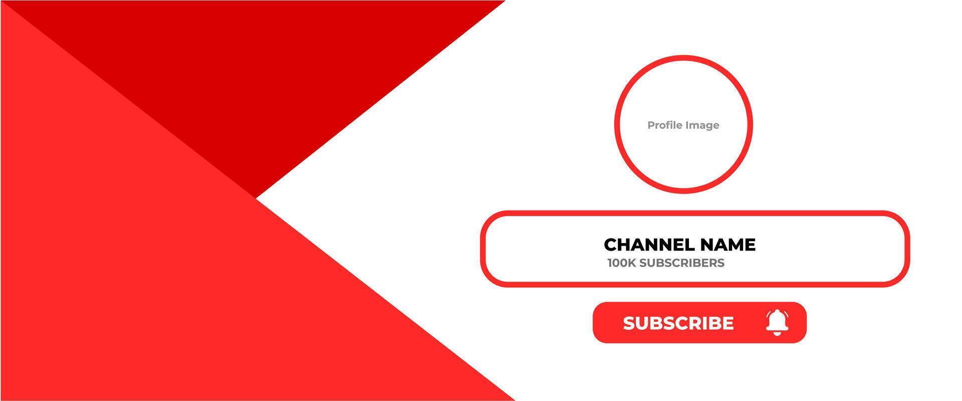 Youtube Channel Cover Wireframe. Youtube Banner For Design Your Channel. Youtube Channel Name Lower Third vector