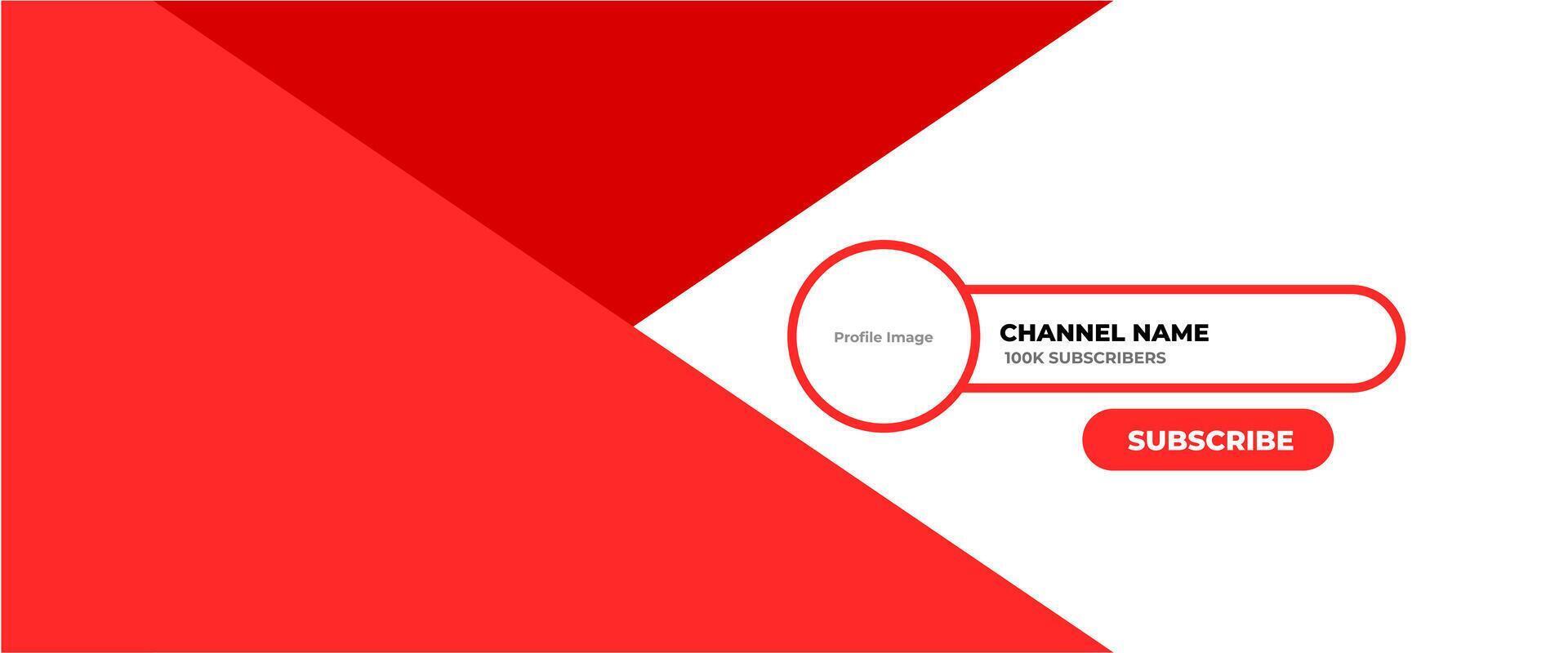 Youtube Channel Cover Wireframe. Youtube Banner For Design Your Channel. Youtube Channel Name Lower Third vector