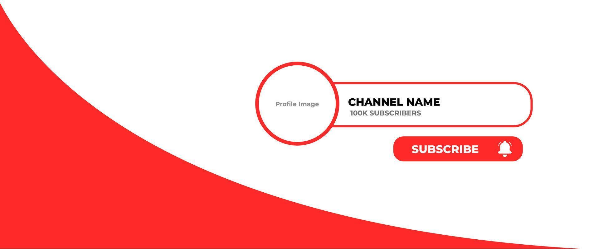 Youtube Channel Cover Wireframe. Youtube Banner For Design Your Channel. Youtube Channel Name Lower Third vector