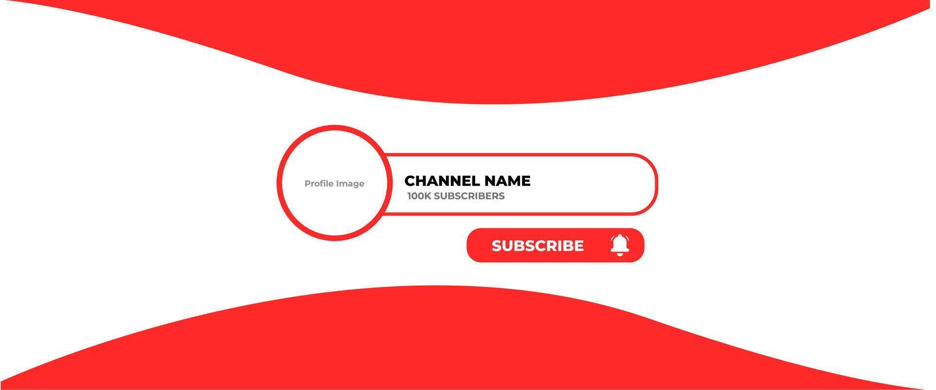 Youtube Channel Cover Wireframe. Youtube Banner For Design Your Channel. Youtube Channel Name Lower Third vector