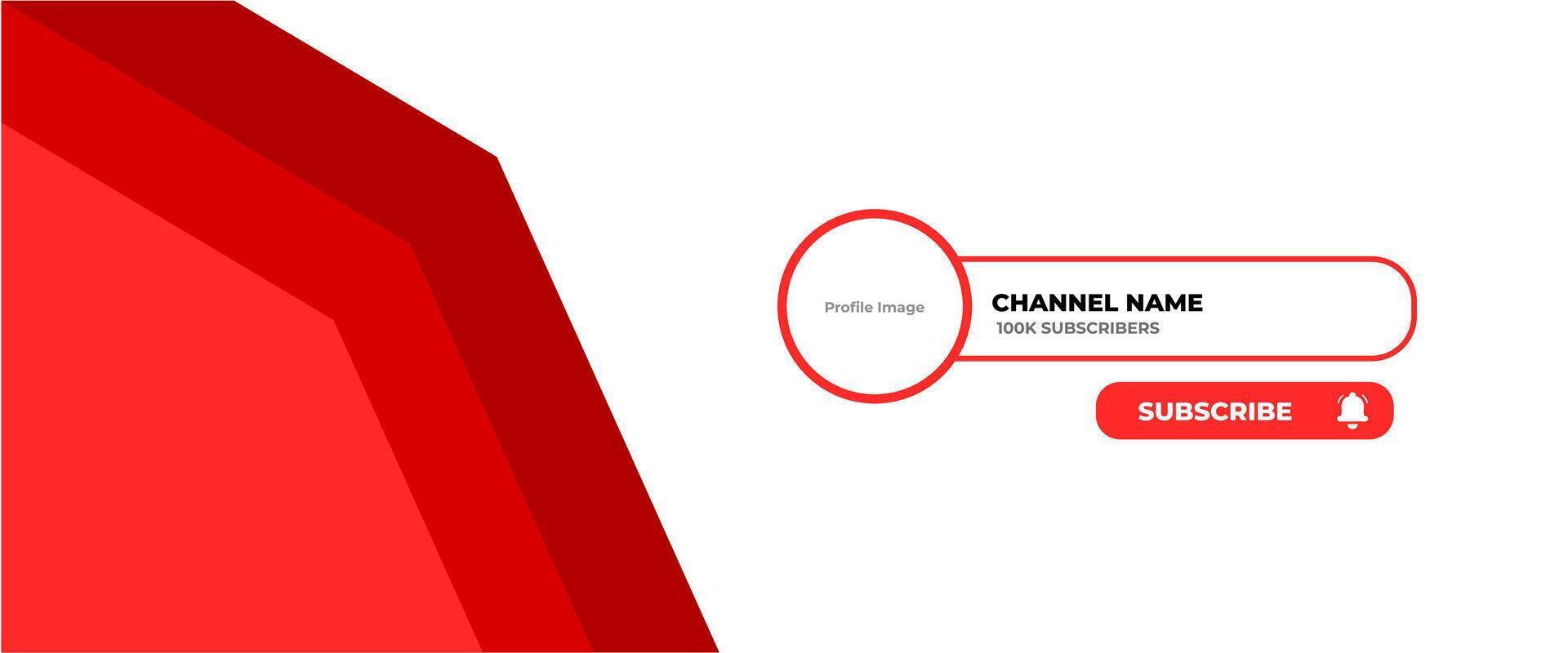 Youtube Channel Cover Wireframe. Youtube Banner For Design Your Channel. Youtube Channel Name Lower Third vector