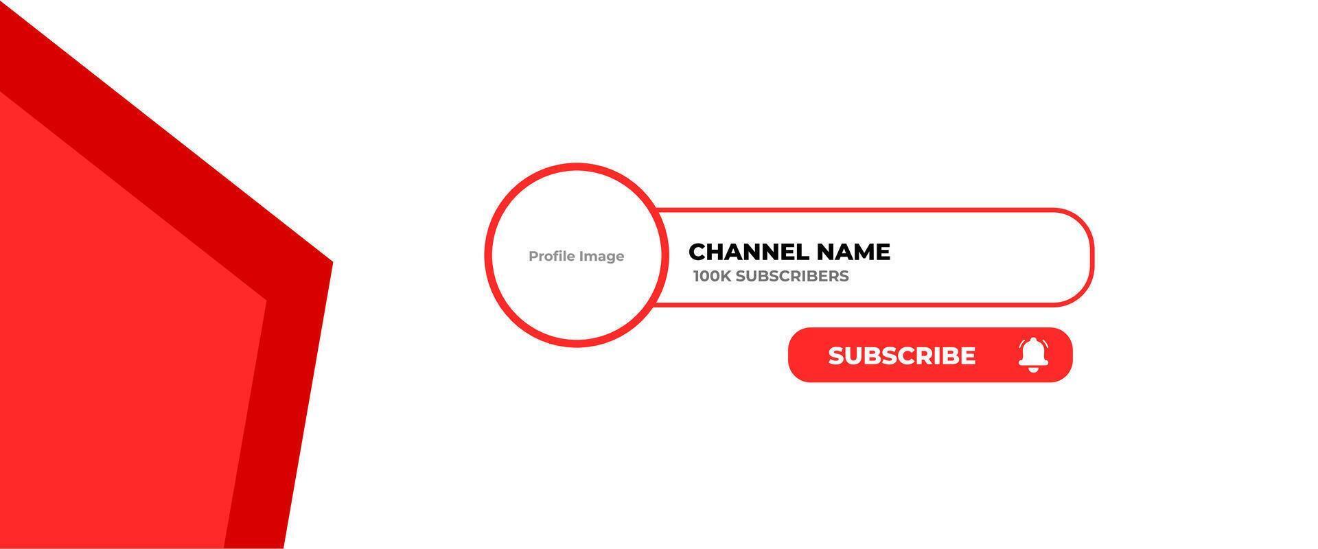 Youtube Channel Cover Wireframe. Youtube Banner For Design Your Channel. Youtube Channel Name Lower Third vector