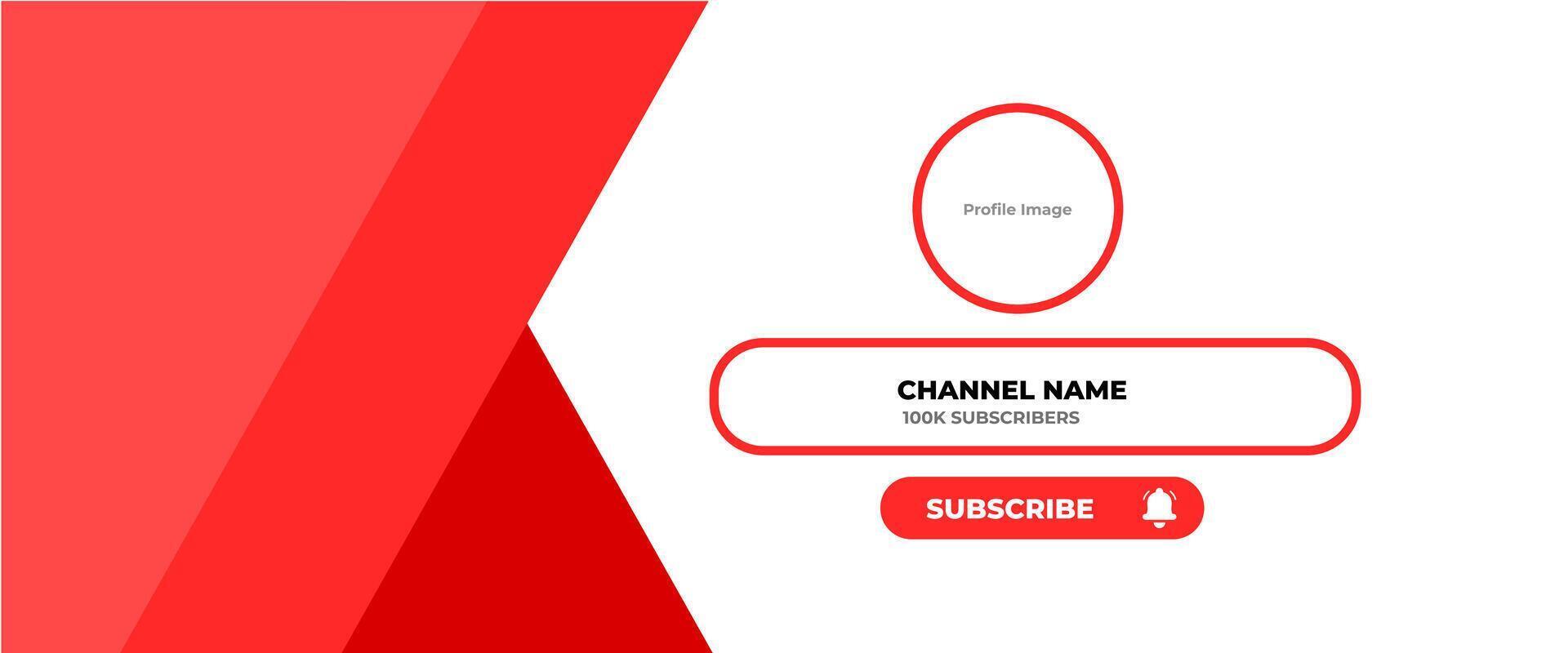Youtube Channel Cover Wireframe. Youtube Banner For Design Your Channel. Youtube Channel Name Lower Third vector