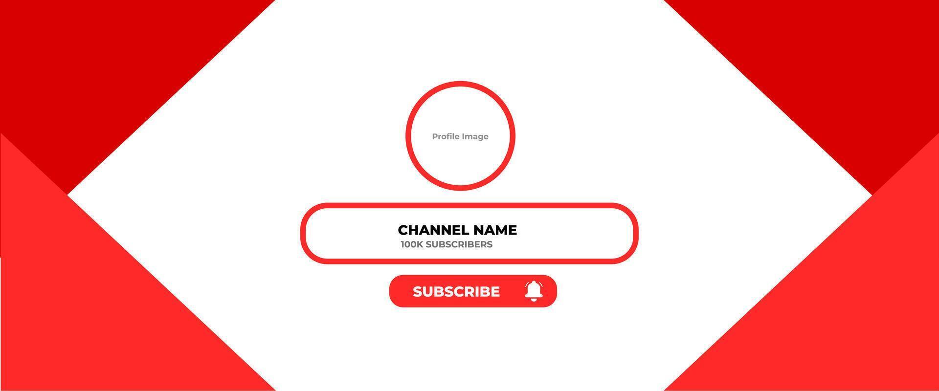 Youtube Channel Cover Wireframe. Youtube Banner For Design Your Channel. Youtube Channel Name Lower Third vector