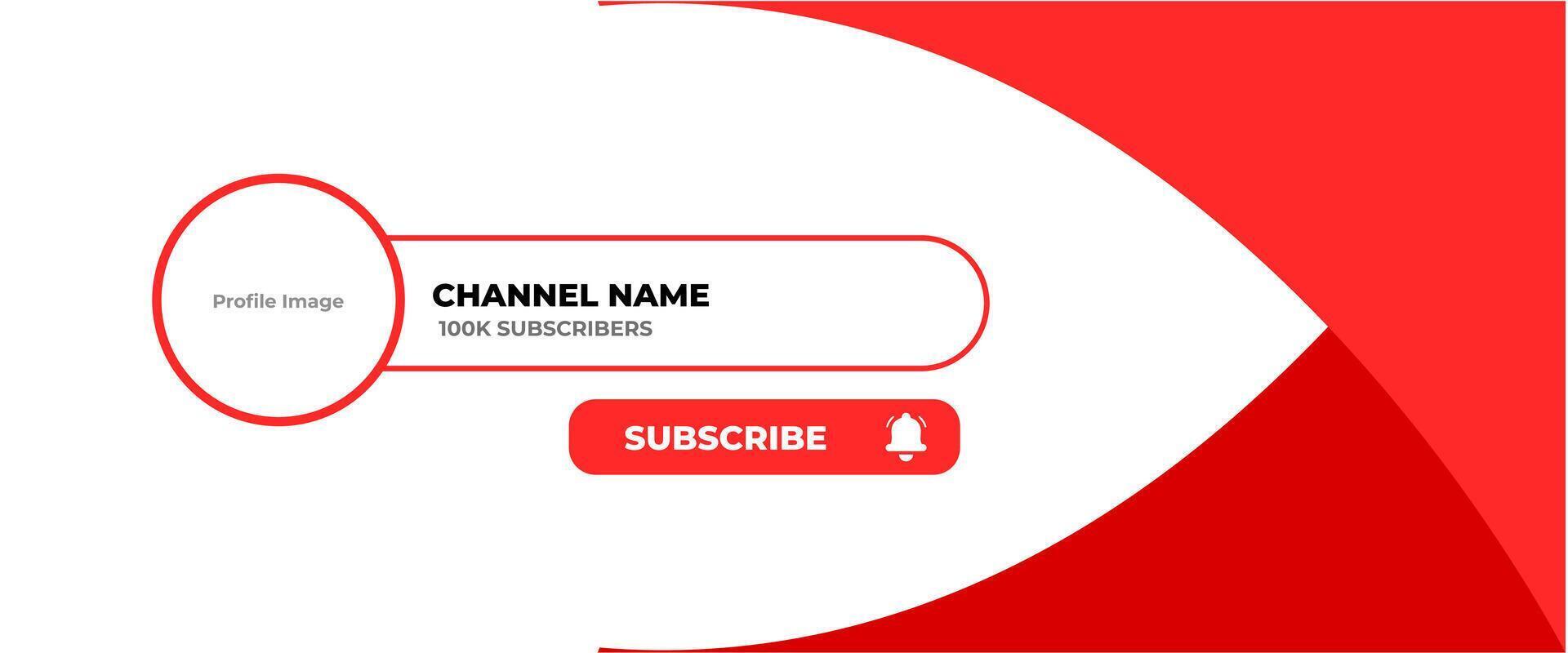 Youtube Channel Cover Wireframe. Youtube Banner For Design Your Channel. Youtube Channel Name Lower Third vector