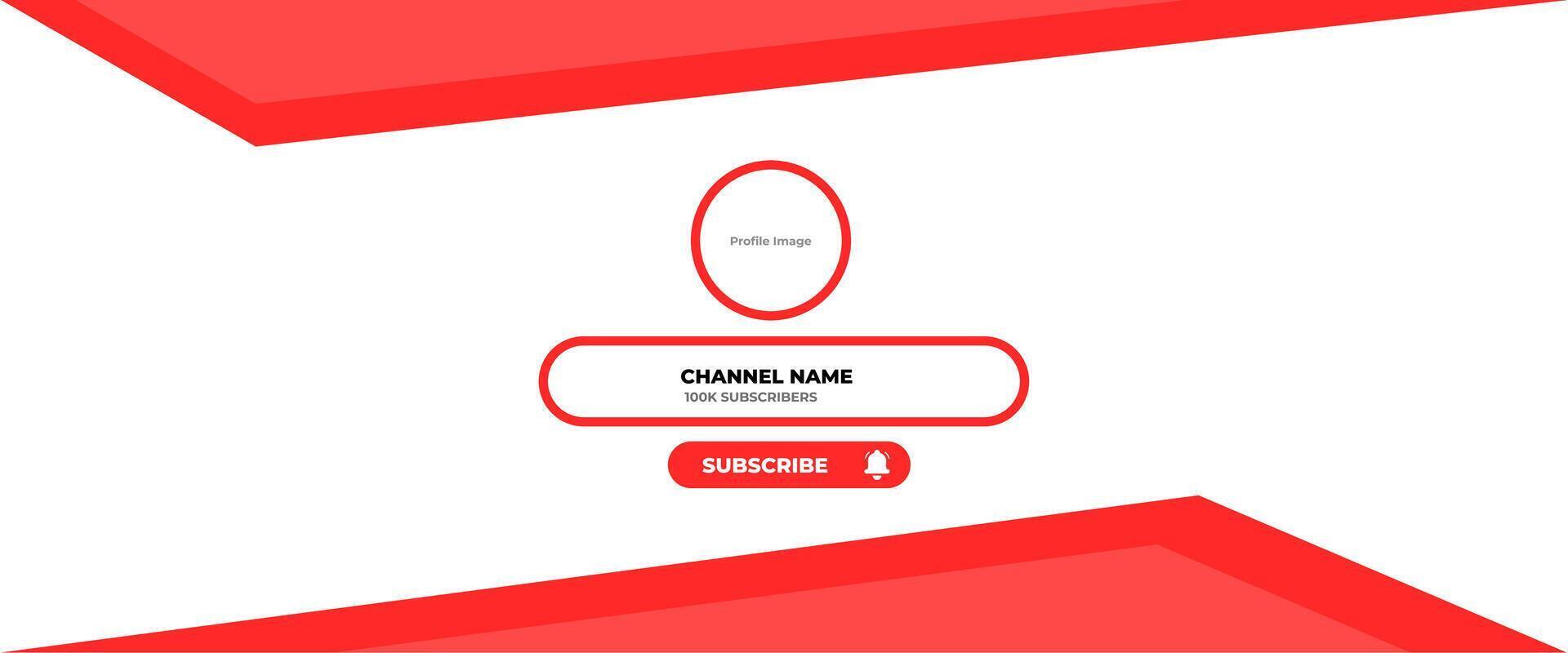 Youtube Channel Cover Wireframe. Youtube Banner For Design Your Channel. Youtube Channel Name Lower Third vector
