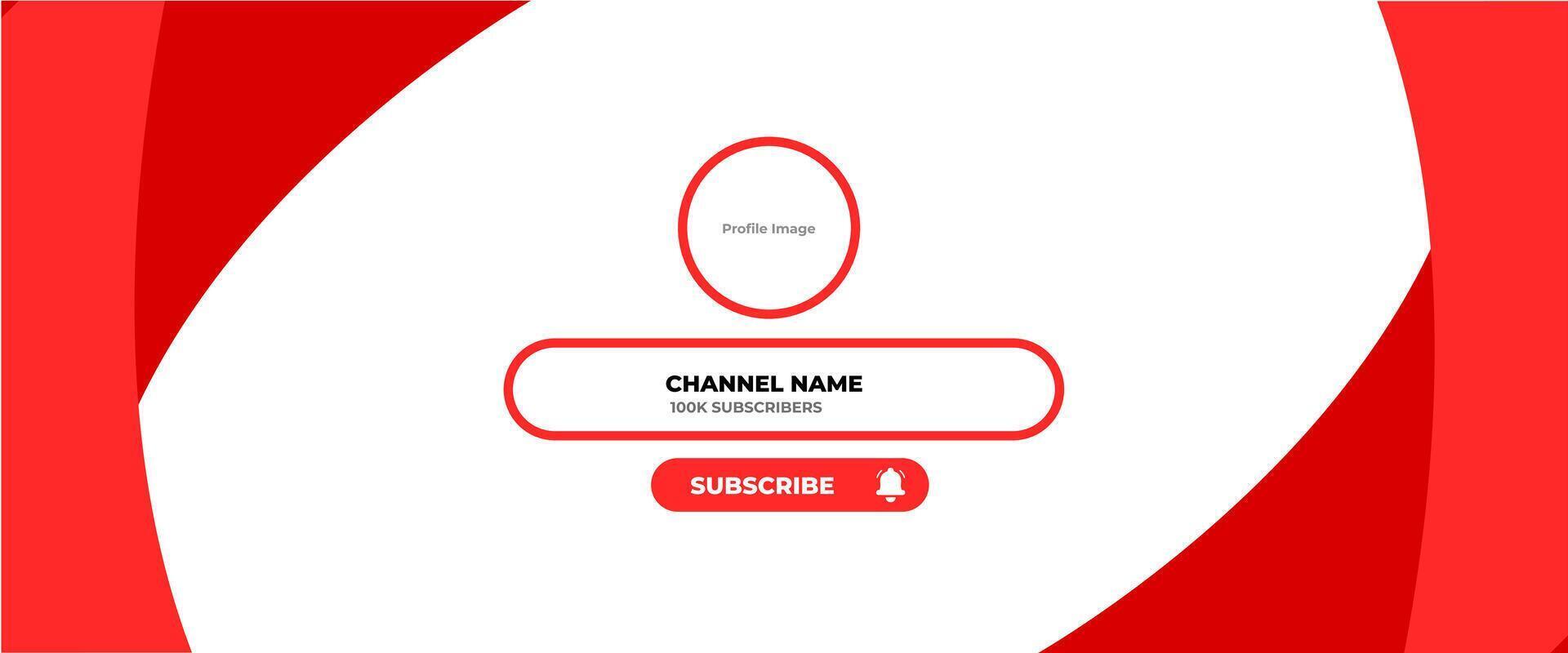 Youtube Channel Cover Wireframe. Youtube Banner For Design Your Channel. Youtube Channel Name Lower Third vector