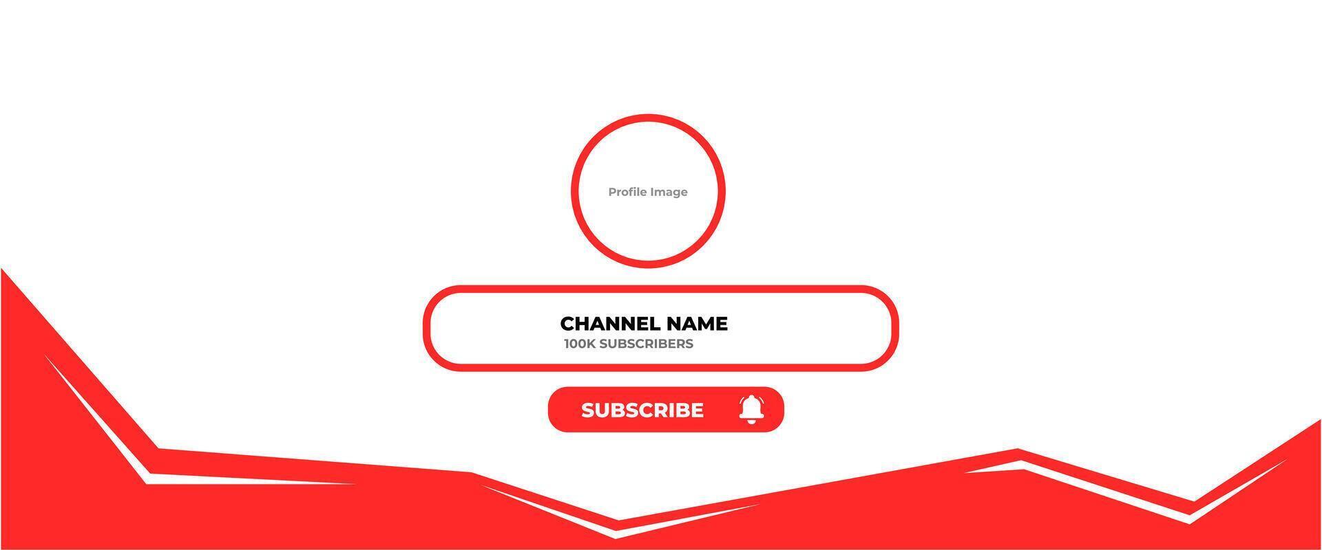Youtube Channel Cover Wireframe. Youtube Banner For Design Your Channel. Youtube Channel Name Lower Third vector