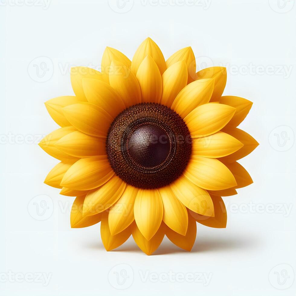 sunflower on white background photo