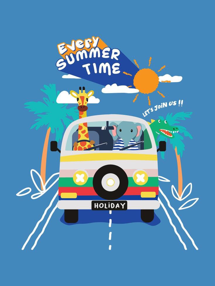 summer time animal vector