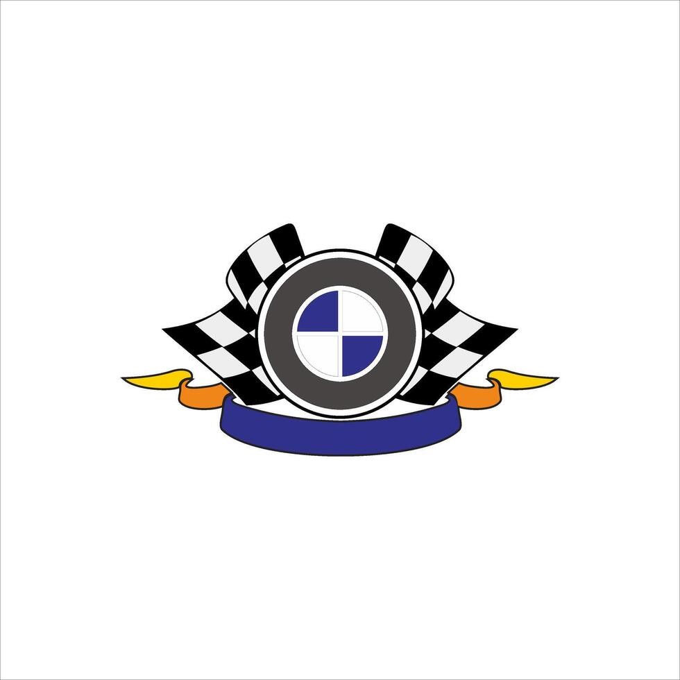 Sports racing emblem vector