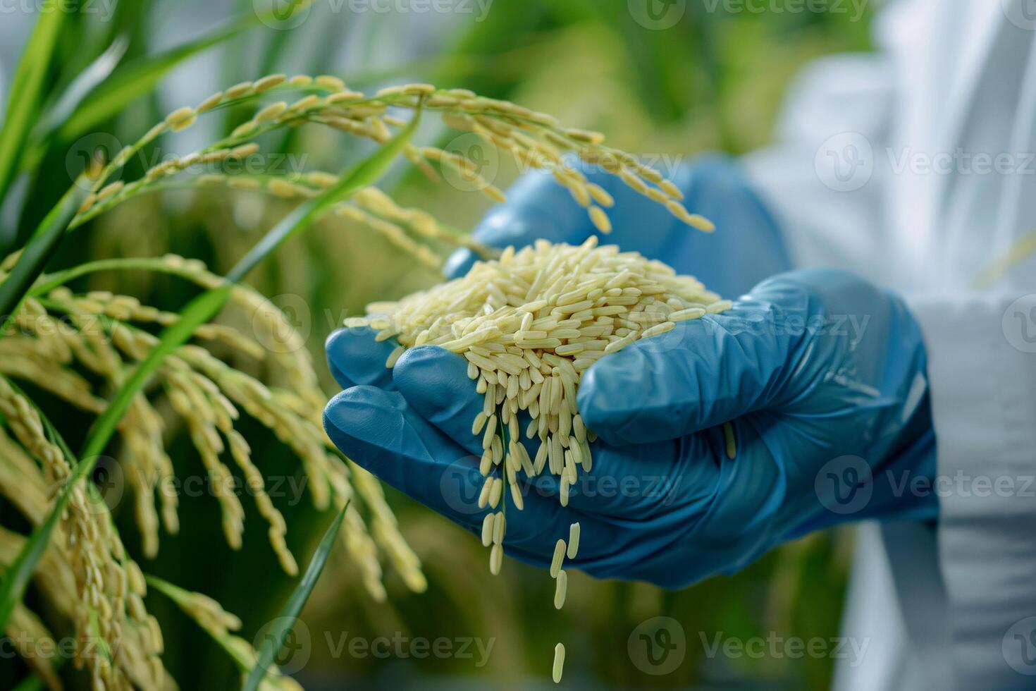 Genetic researcher focusing on biotechnology and the genetic modification, Generated AI photo