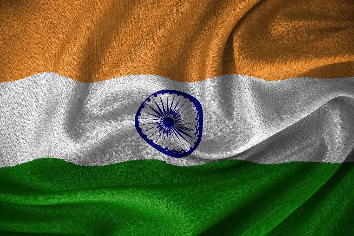 The Indian flag and Saffron stands for courage and sacrifice, while white represents truth and peace, and green signifies faith and chivalry photo