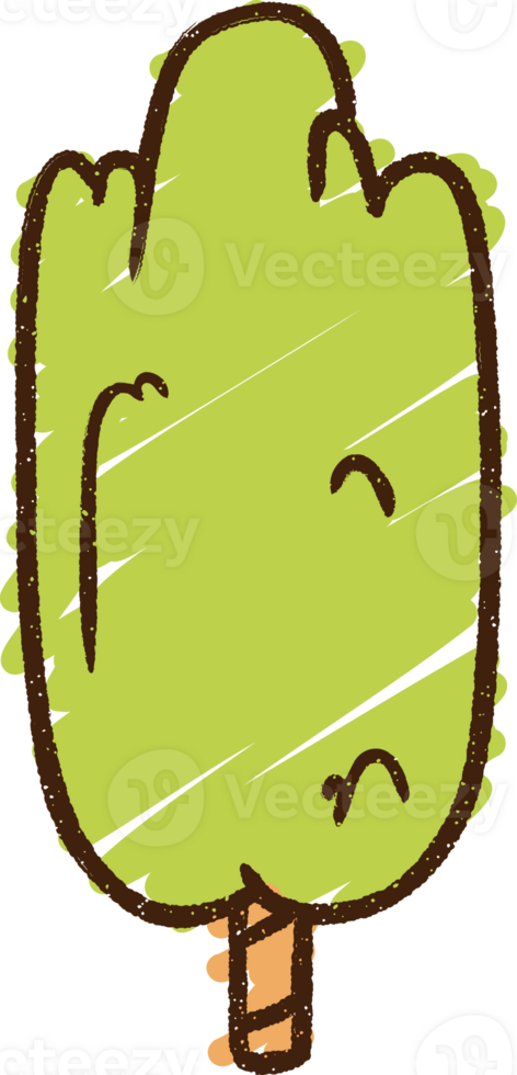 a cartoon green tree with a face png