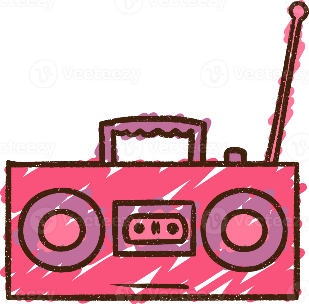 a pink radio with a microphone on it png