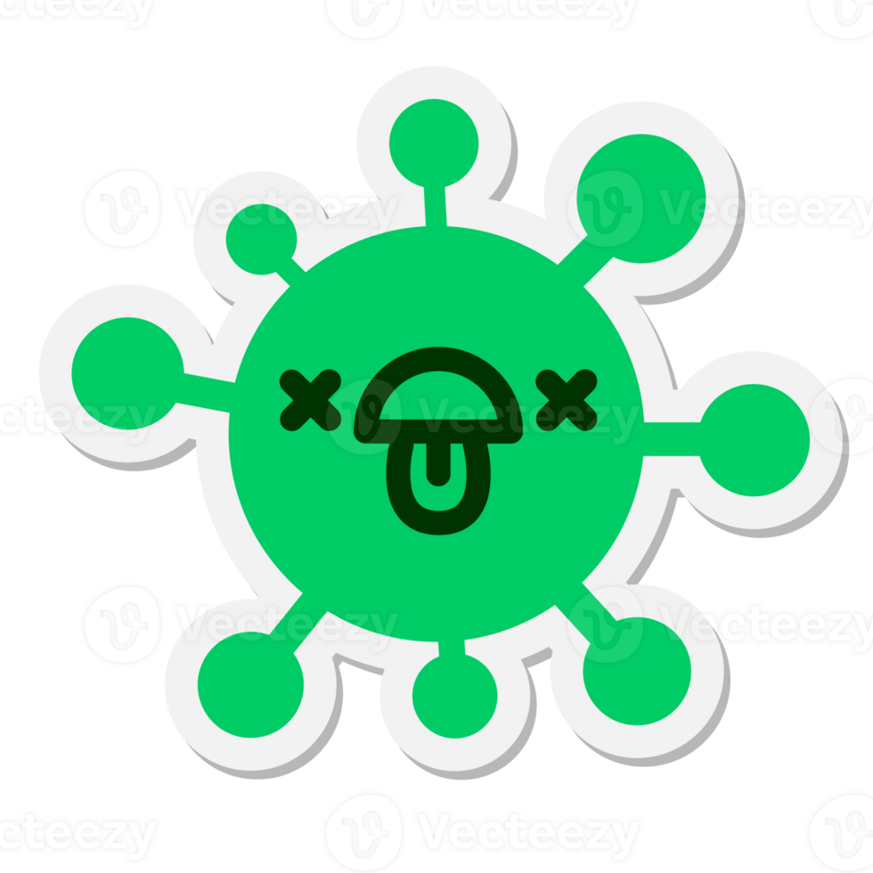 a green virus with a mushroom on it png