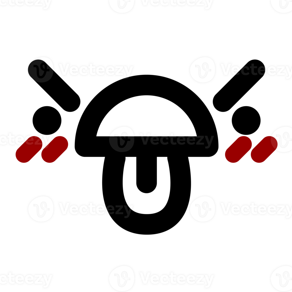a mushroom icon with two red and black arrows png