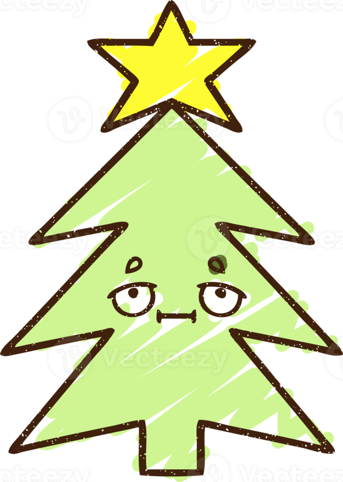 a christmas tree with a face and a star png