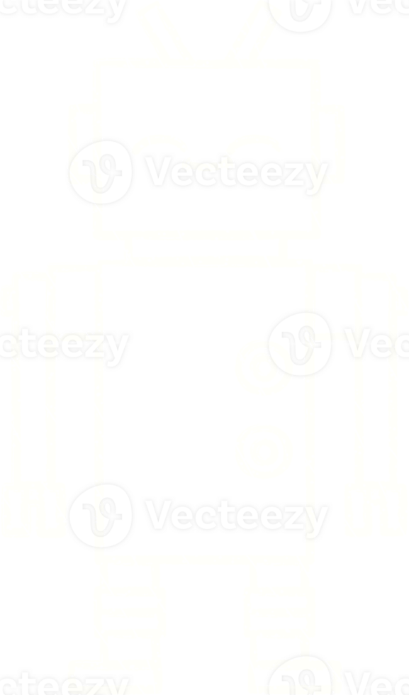 a drawing of a robot with a white outline png