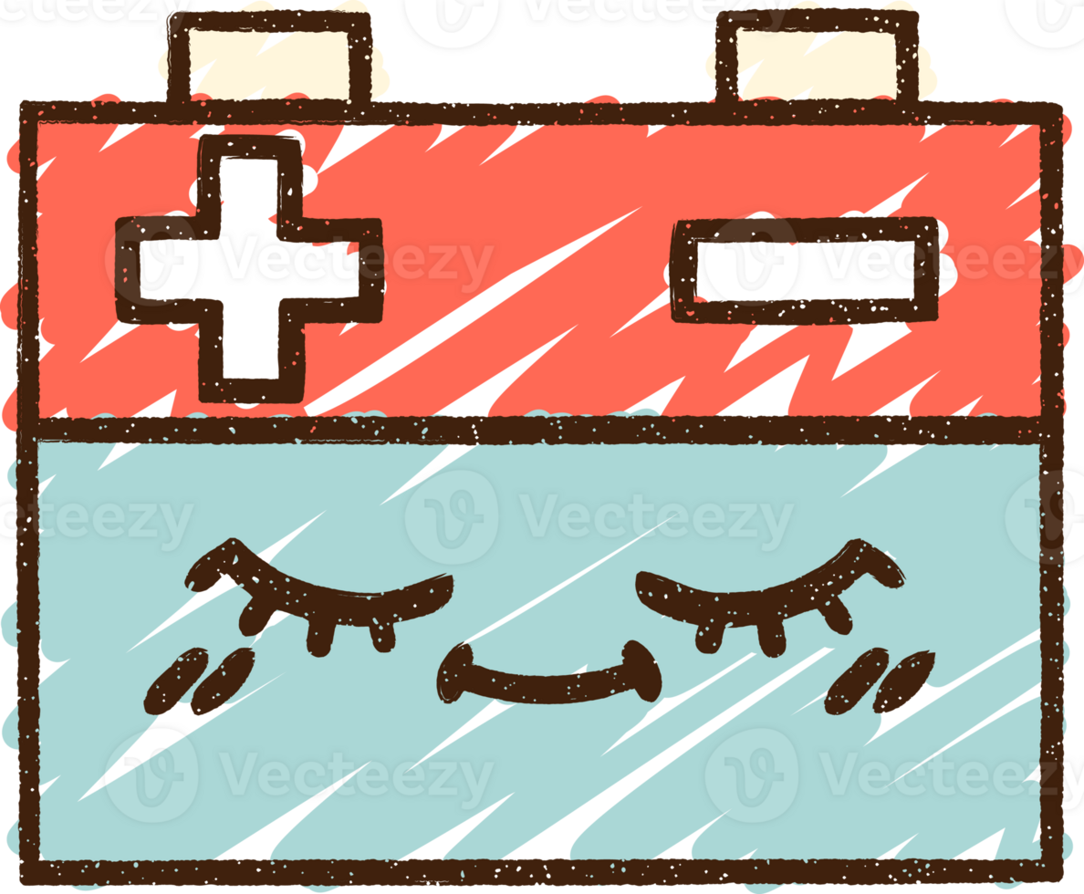 cartoon car battery with eyes closed png