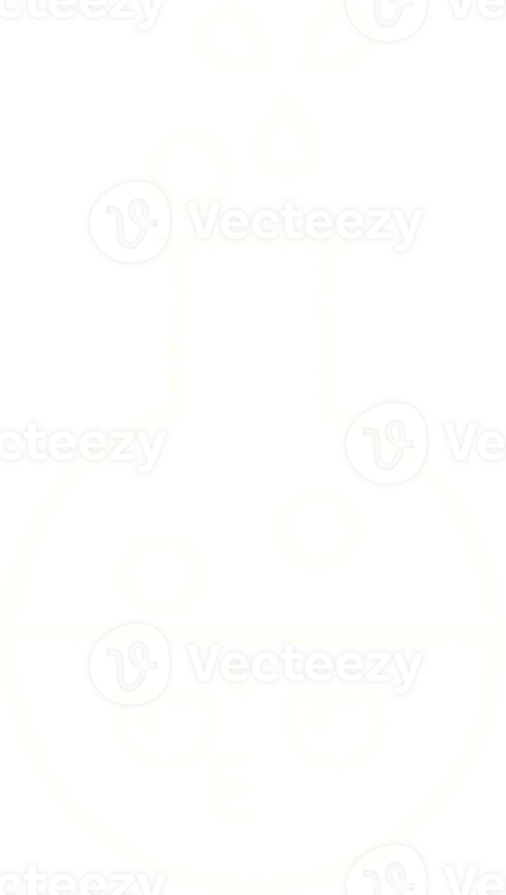 a white drawing of a flask with a face on it png
