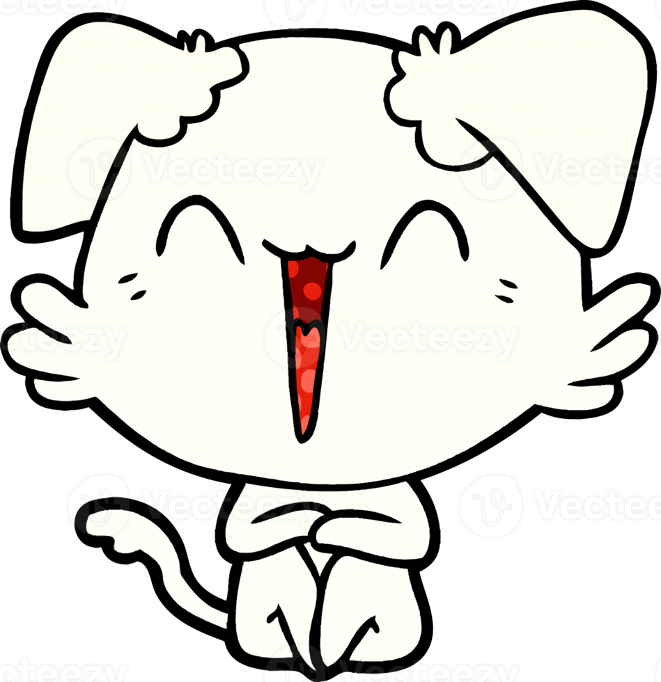 happy little dog cartoon drawing png