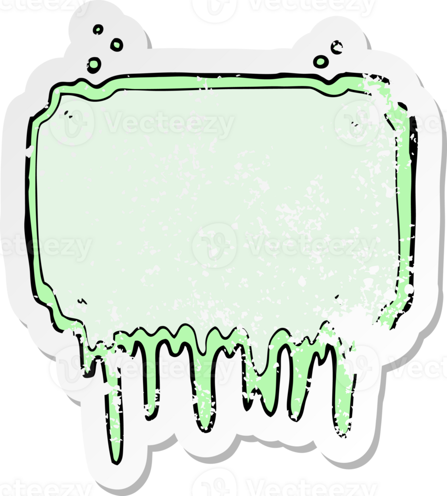 retro distressed sticker of a cartoon halloween frame drawing png