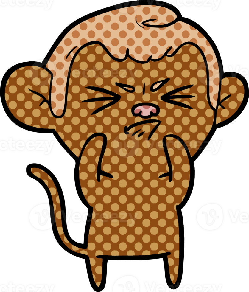 cartoon annoyed monkey drawing png