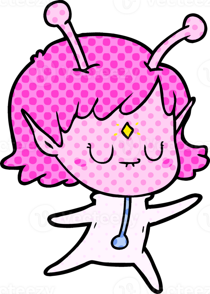cartoon alien girl drawing png