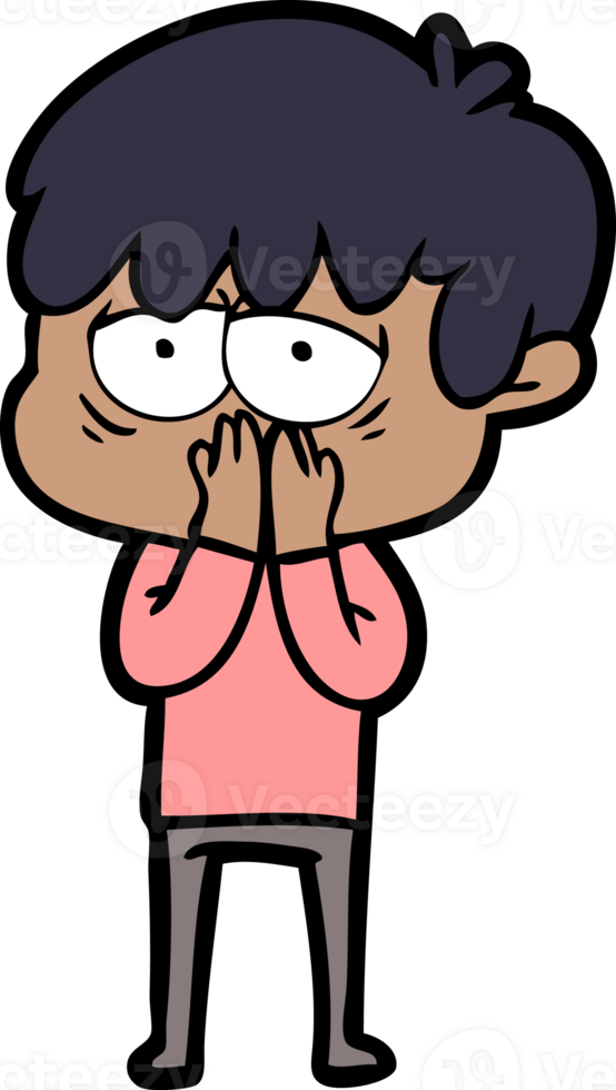 cartoon exhausted boy drawing png