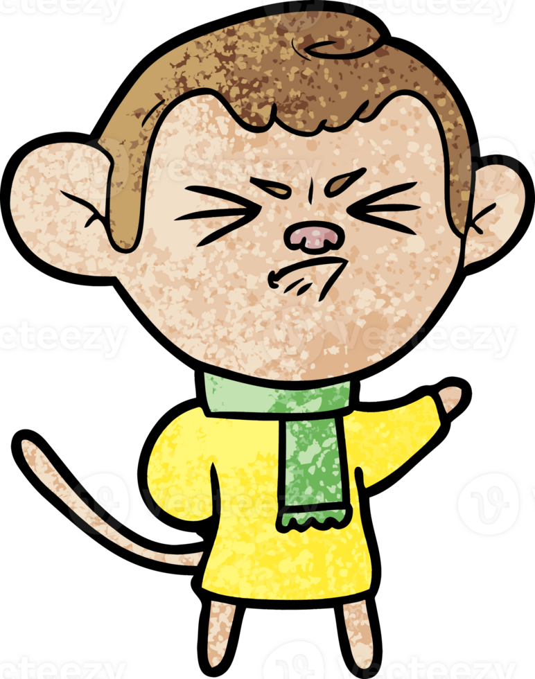 cartoon annoyed monkey drawing png
